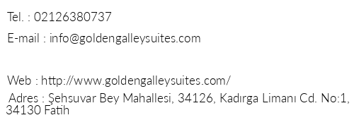 Golden Galley Suites telefon numaralar, faks, e-mail, posta adresi ve iletiim bilgileri